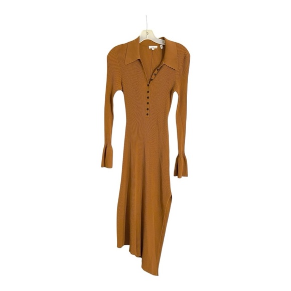 A.L.C. Lance Sweater Dress Long Sleeve Asymmetrical Hemline in Ribbed Knit L - Picture 6 of 11